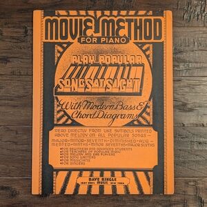 Vintage Movie Method For Piano Instruction With Bass And Chord Diagrams (1935)